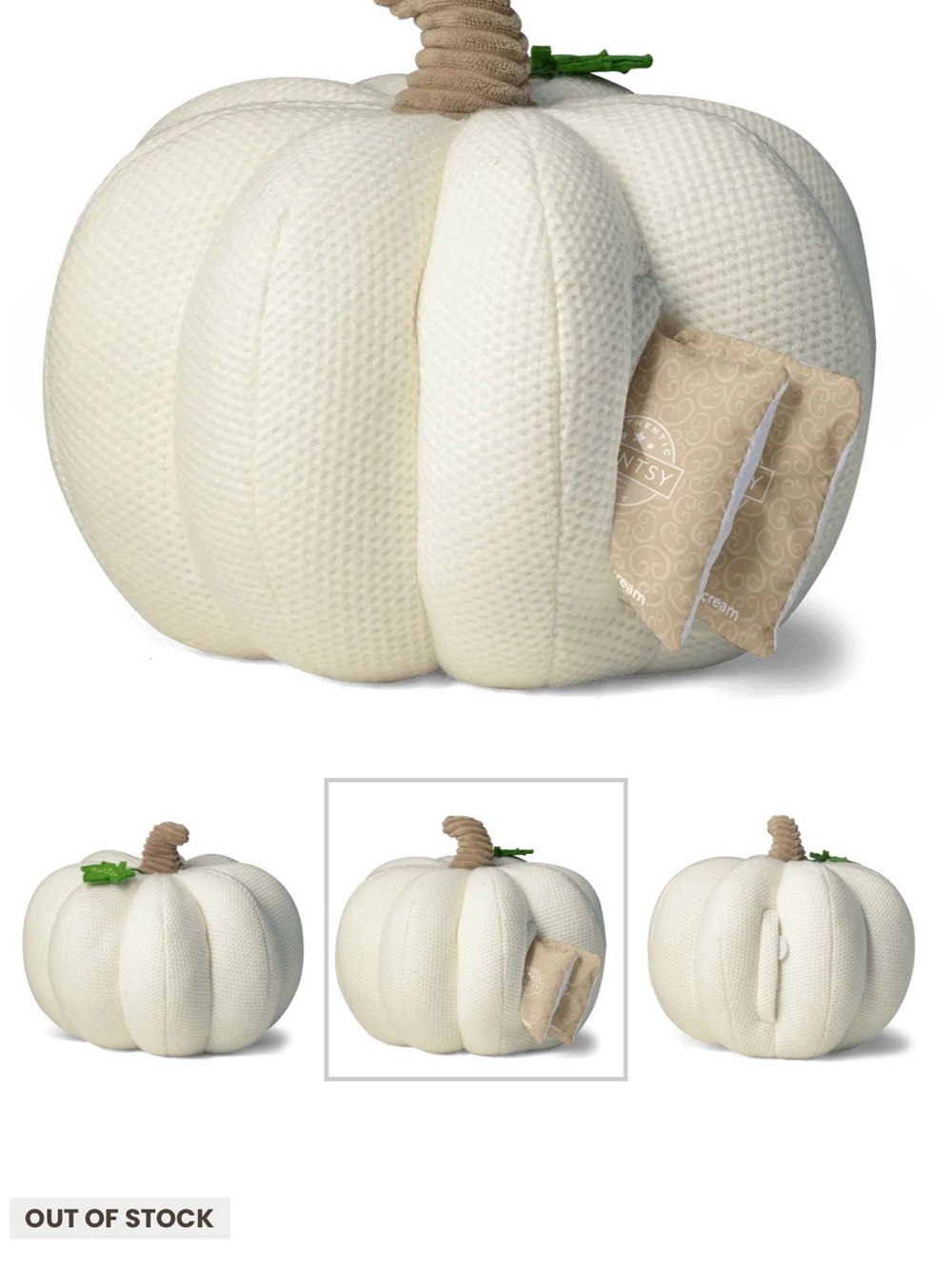 Scentsy Lumina Knit Pumpkin Pillow with Scent Bag Pocket